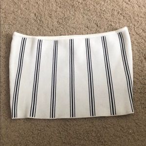 black and white striped tube top